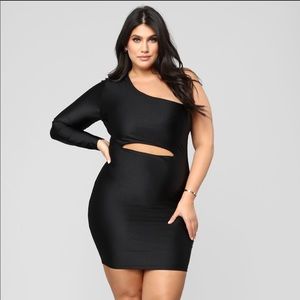 NWT Black One-Shoulder Bodycon Dress